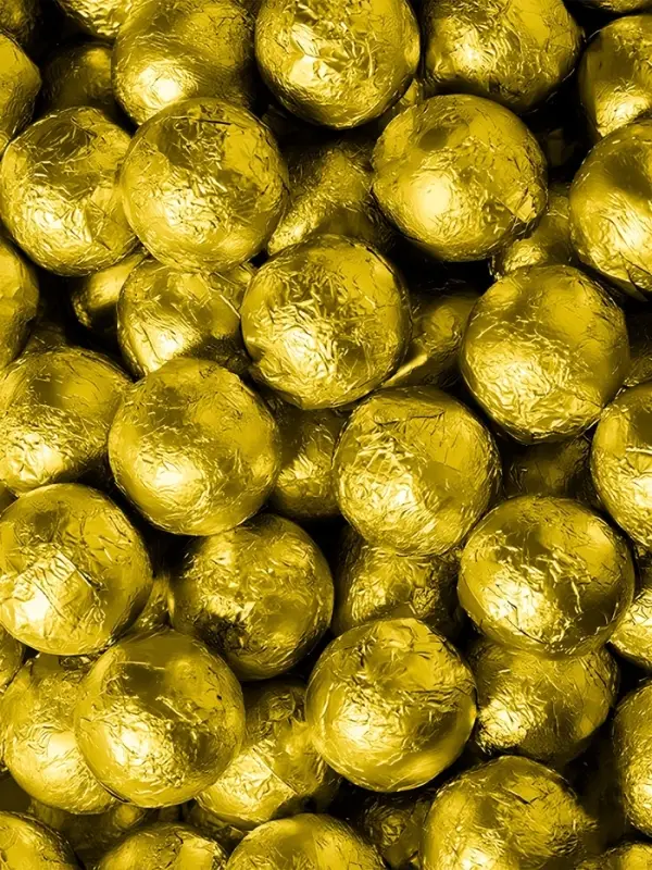 Фольга для конфет 10&times;10 см 100 шт., лимонное золото, фактура №1