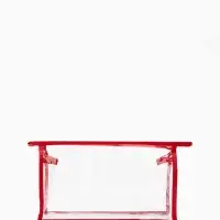 Косметичка на молнии, 20&times;6&times;12 см, красная