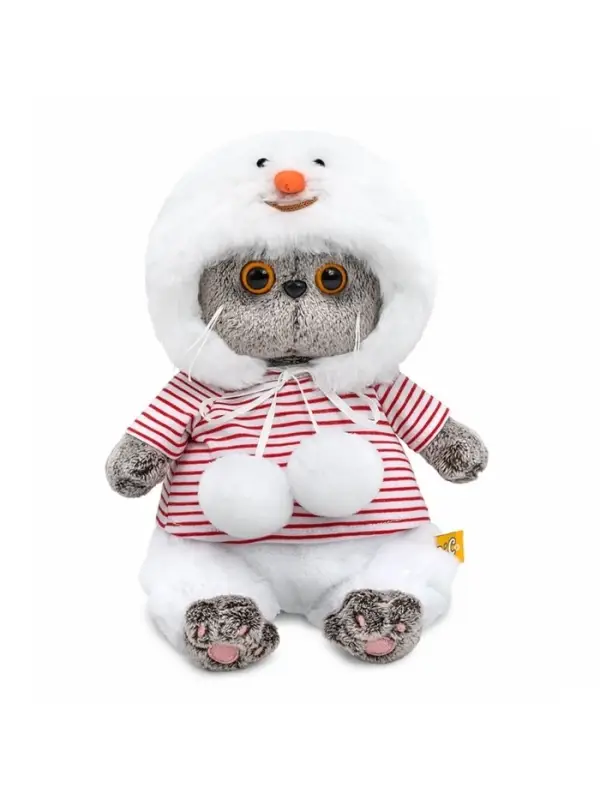 Мягкая игрушка &laquo;Кот Басик baby&raquo; в костюмчике &laquo;Снеговик&raquo;, 20 см