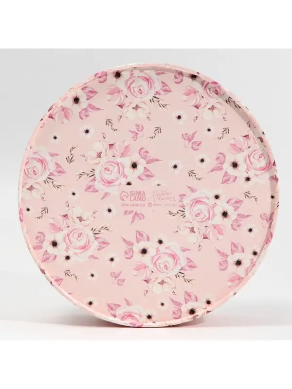 Коробка для макарун, кондитерская упаковка тубус с окном, &laquo;Цветы&raquo; 20&times;20&times;5 см