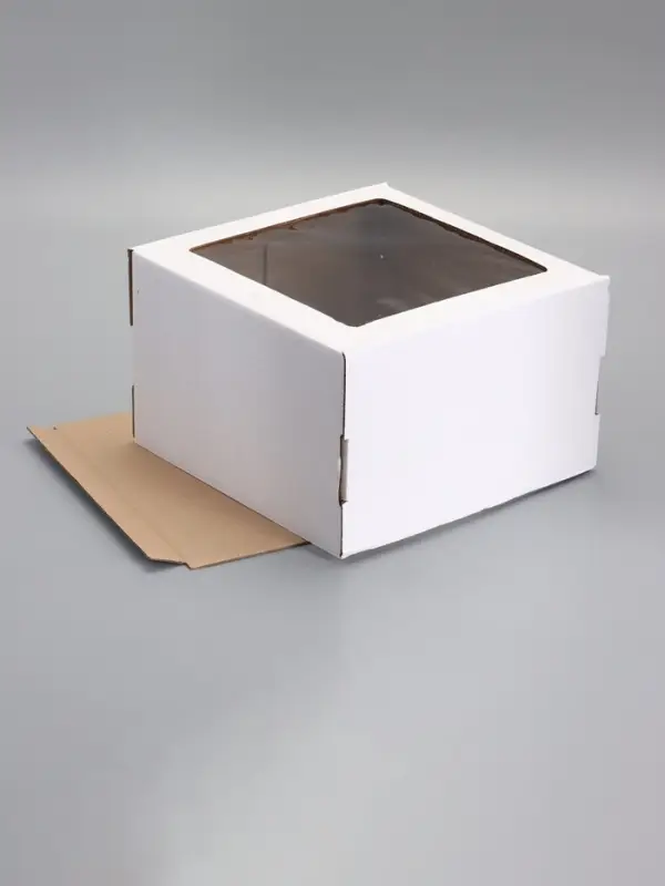 Коробка для торта, кондитерская, белая, с окном 30 х 30 х 19 см Набор 5 шт