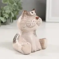 Сувенир керамика "Серая кошечка с пятнистыми ушками" 7,7х9х9,2 см