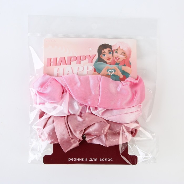 Резинки для волос «Happy»,диам 10 см., 3 шт. Резинки для волос «Happy»,диам 10 см., 3 шт.