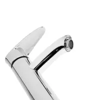 Смеситель для раковины ZEIN Z3721, однорычажный, длина излива 12 см, высокий, пластик, хром