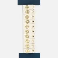 Бирка с кнопкой &laquo;Мандала&raquo; TEIRA, с тиснением, 8&times;1.5 см, 10 шт., цвет золотой, молочный