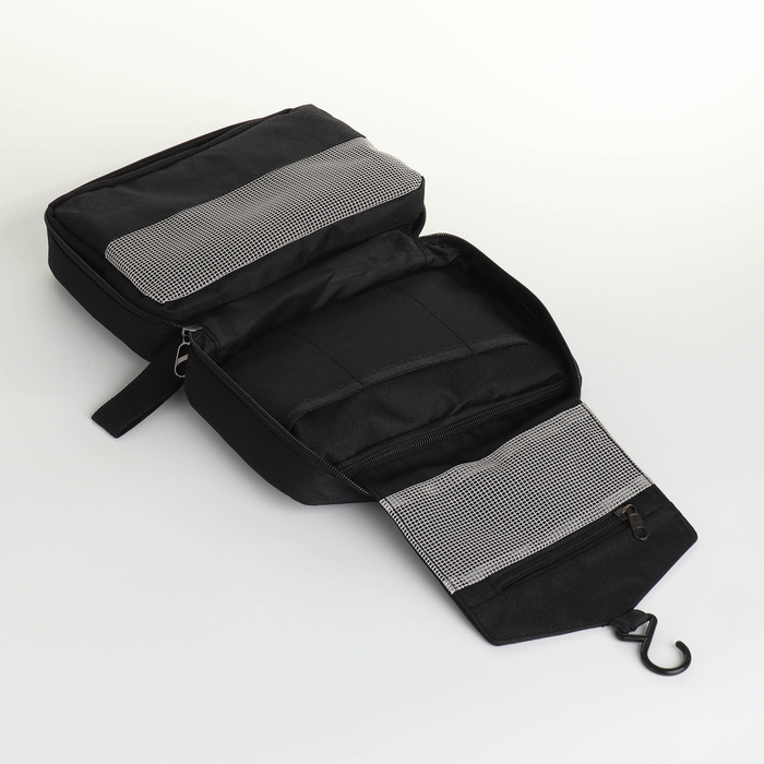 Косметичка-несессер на молниях, цвет чёрный Косметичка-несессер на молниях, цвет чёрный