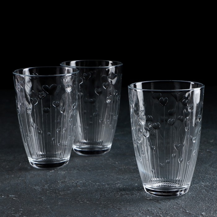 Набор стеклянных стаканов «Мармелад», 360 мл, 3 шт Набор стеклянных стаканов «Мармелад», 360 мл, 3 шт