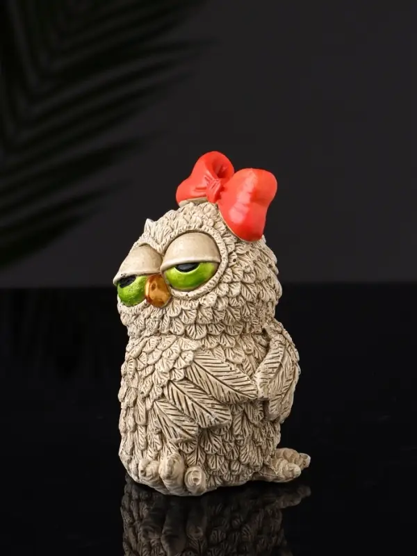 Набор фигурок &laquo;4 совы на подносе&raquo;, 20&times;10&times;10 см, бежевый