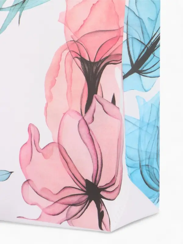 Сумка хозяйственная без застёжки, с цветочным принтом, 32&times;10&times;26 см, разноцветная