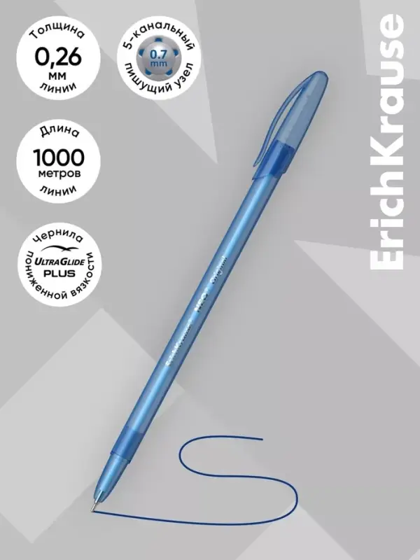 Ручка шариковая ErichKrause Neo Original, узел 0.7 мм, синяя, на масляной основе