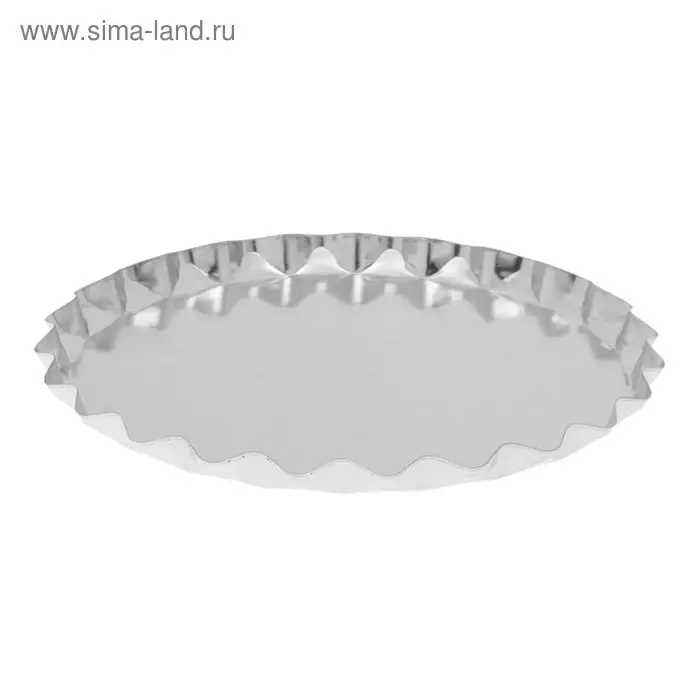 Форма для выпечки пиццы, d=25 см, h=2 см, большая, жесть, серебристая