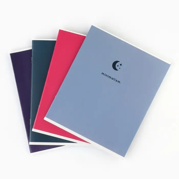 Тетрадь в клетку, 36 л., А5, на скрепке, блок №1, Minimalism, МИКС