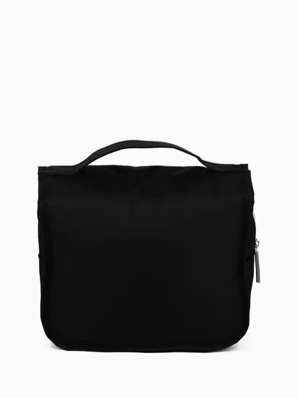 Косметичка-несессер дорожная на молнии, липучках, с крючком, чёрная
