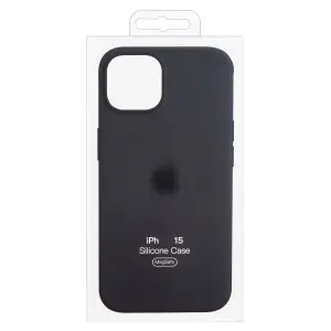 Чехол для iPhone 15 Silicone Case 100% ORG (MagSafe + анимация NFC) c LOGO Black