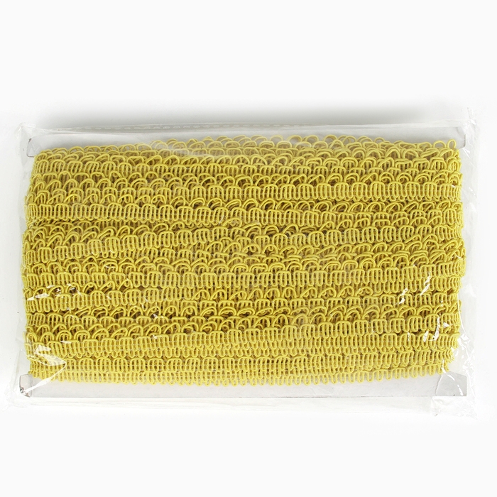 Тесьма «Фестоны» жёлтая, шириной 1,3 см, по 50 м Тесьма «Фестоны» жёлтая, шириной 1,3 см, по 50 м