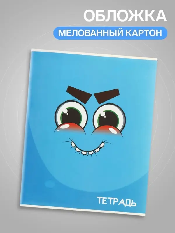 Тетрадь 96 листов в клетку Calligrata &laquo;Смайлики&raquo;, обложка мелованный картон, блок офсет, МИКС