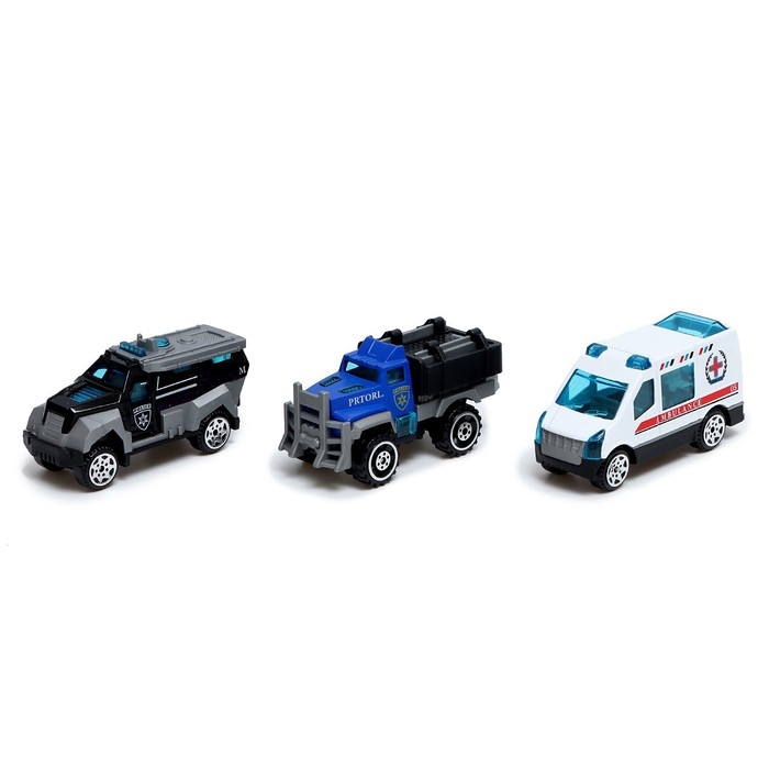 Набор металлических машин «Полиция», 3 штуки, масштаб 1:64 Набор металлических машин «Полиция», 3 штуки, масштаб 1:64