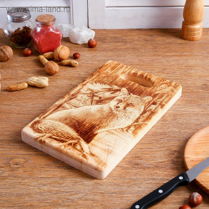Доска из массива кедра «Лиса», прямоугольная, 18 × 28 см Доска из массива кедра «Лиса», прямоугольная, 18 × 28 см