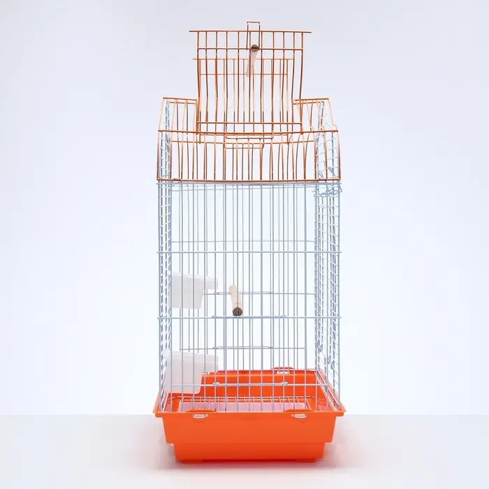Клетка для птиц Bd=3/1o, раскрывающаяся крыша, 47.5&times;37&times;70 см, красная (фасовка 6 шт.)