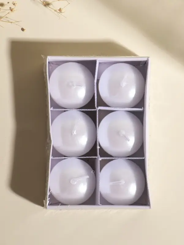 Набор свечей плавающих &laquo;Овал&raquo;, 6 шт., перламутровая, 4&times;2 см