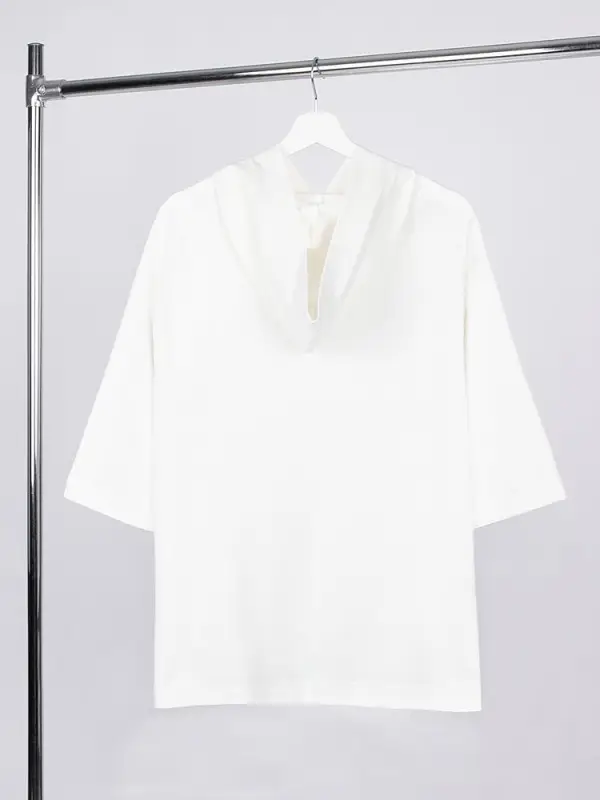 Футболка оверсайз унисекс с капюшоном Neofit, молочно-белая, размер XS/S Футболка оверсайз унисекс с капюшоном Neofit, молочно-белая, размер XS/S