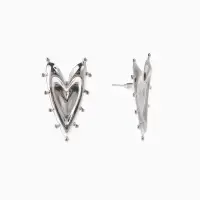 Серьги &laquo;Сердце к сердцу&raquo; шипы, цвет серебро