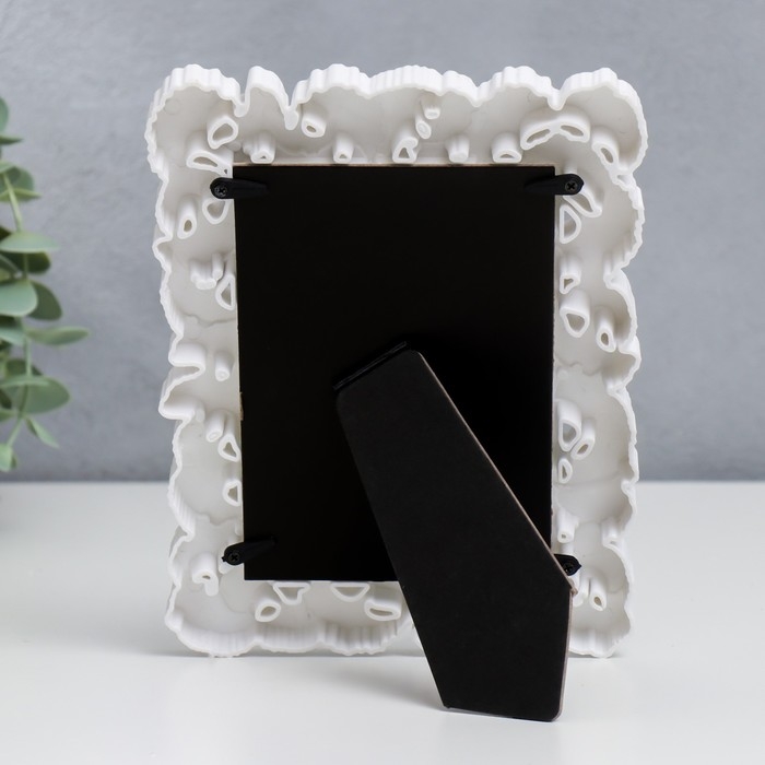 Фоторамка пластик 10х15 см "Листья-веер" белый 20х14,5 см