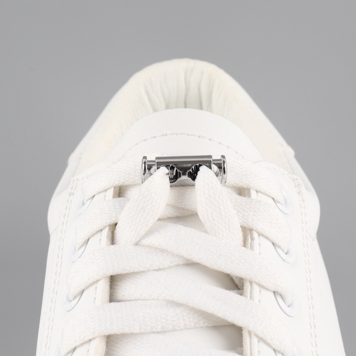 Фиксатор для шнура, двойной, d = 4 мм, 8 × 26 мм, 2 шт, цвет серебряный Фиксатор для шнура, двойной, d = 4 мм, 8 × 26 мм, 2 шт, цвет серебряный