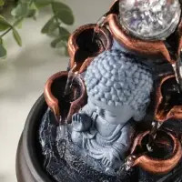 Фонтан настольный от сети, подсветка "Будда - мудра" 16х16х22 см