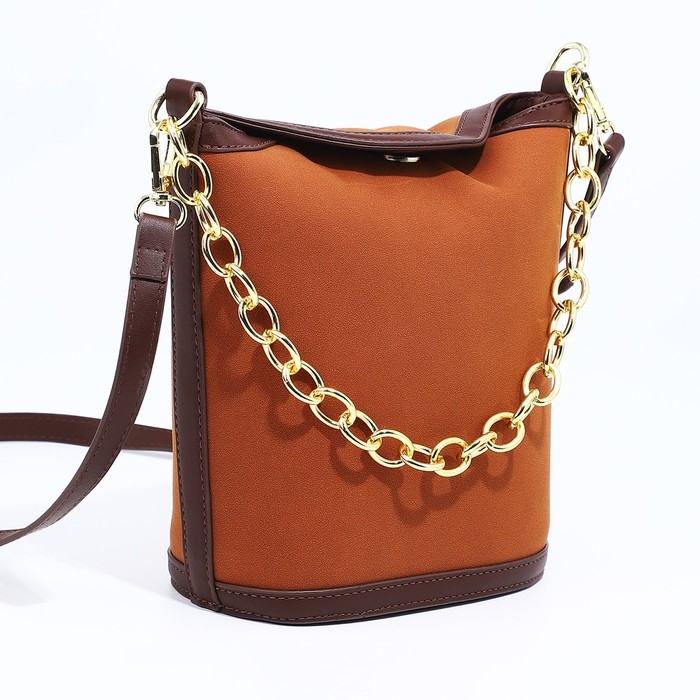 Кросс-боди на магните, цвет оранжевый/коричневый Кросс-боди на магните, цвет оранжевый/коричневый