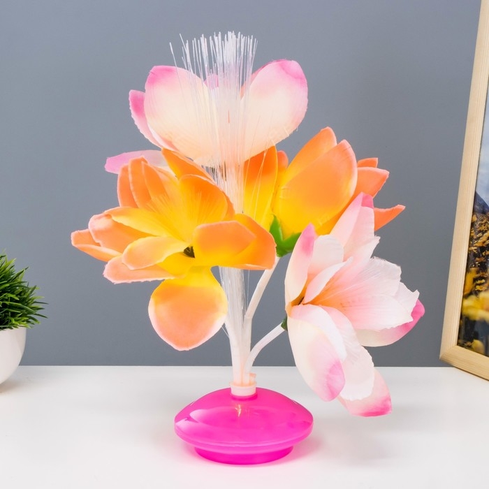 Ночник  Ночник "Яркие цветы" LED от батареек 3АА h=22 см МИКС RISALUX