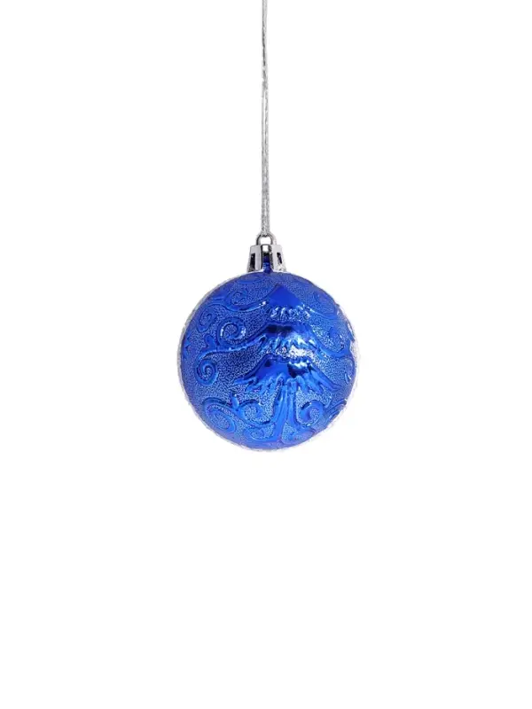 Ёлочные игрушки &laquo;Полночь&raquo;, шары новогодние, d=5.5 см, 9 шт., завитки, синий белый