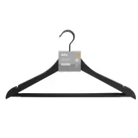 Вешалки для одежды тм VETTA, 3шт, 44,5x23x1см, пластик ABS, софт тач, цвет черный