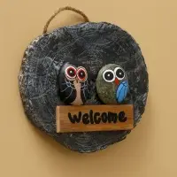 Панно WELCOME, 18×5×18 см, дерево, бежевое