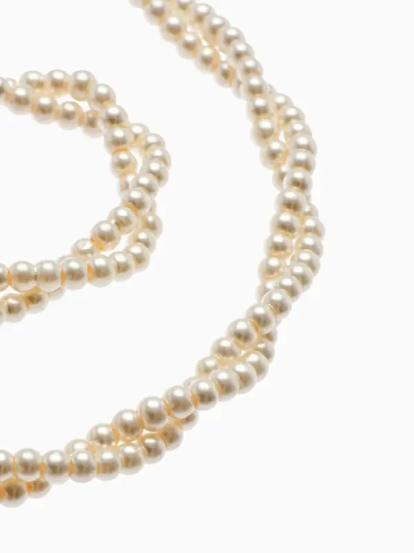 Бусы &laquo;Переплетение&raquo;, с жемчугом, белые, 45 см