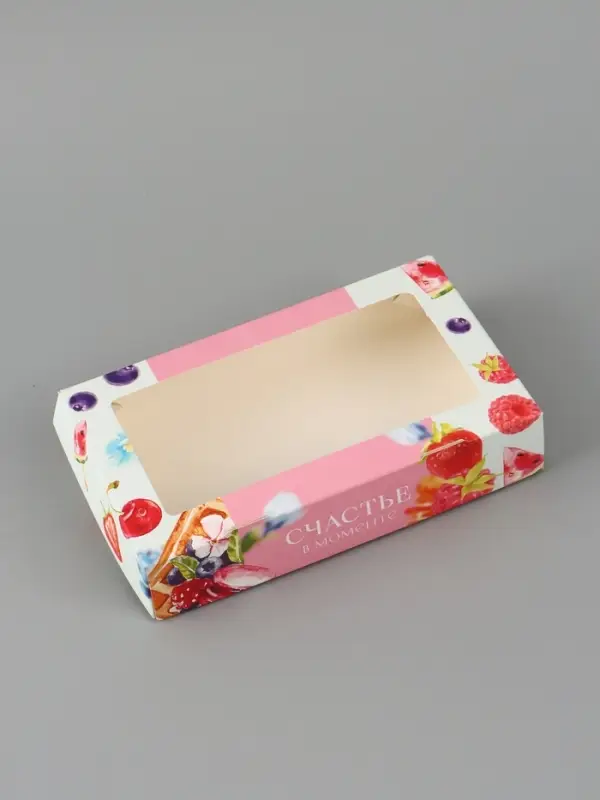 Коробка подарочная с окном &laquo;Счастье в моменте&raquo;, 20&times;12&times;4 см, самосборная