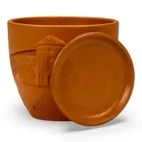 Горшок цветочный с поддоном 1,4 л, d15/h13 см терракот керамика, "Голландия" (М)
