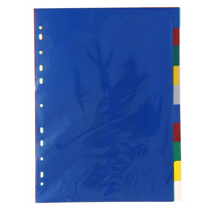 Набор разделителей листов А4 Office-2000, 10 листов без индексации, цветные, пластик 120 мкм Набор разделителей листов А4 Office-2000, 10 листов без индексации, цветные, пластик 120 мкм