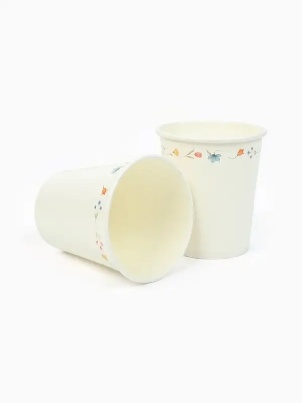 МП Набор бумажной посуды МП Набор бумажной посуды "Керамика с цветами", белый, 12 персон