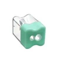 Точилка ErichKrause Wave Duo Pastel Bloom, 2 отверстия, с контейнером, МИКС