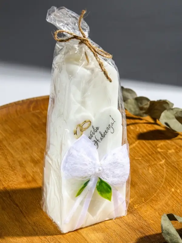 Свечи свадебные  Свечи свадебные "Любовь Навсегда" набор 3 шт (18,5 см + 2 шт по 18 см), белый