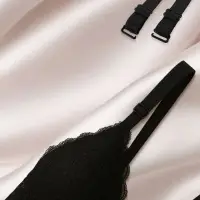 Лямки для бюстгальтера, текстильные, 1.5 см, 36&plusmn;2 см, пара, чёрные