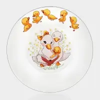 Набор детской посуды &laquo;Утята&raquo;, 3 предмета: кружка, салатник, тарелка, стекло, прозрачный