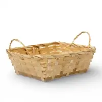 Корзина плетеная 24 х 20 х 8 см,боковые ручки, натуральный квадрат