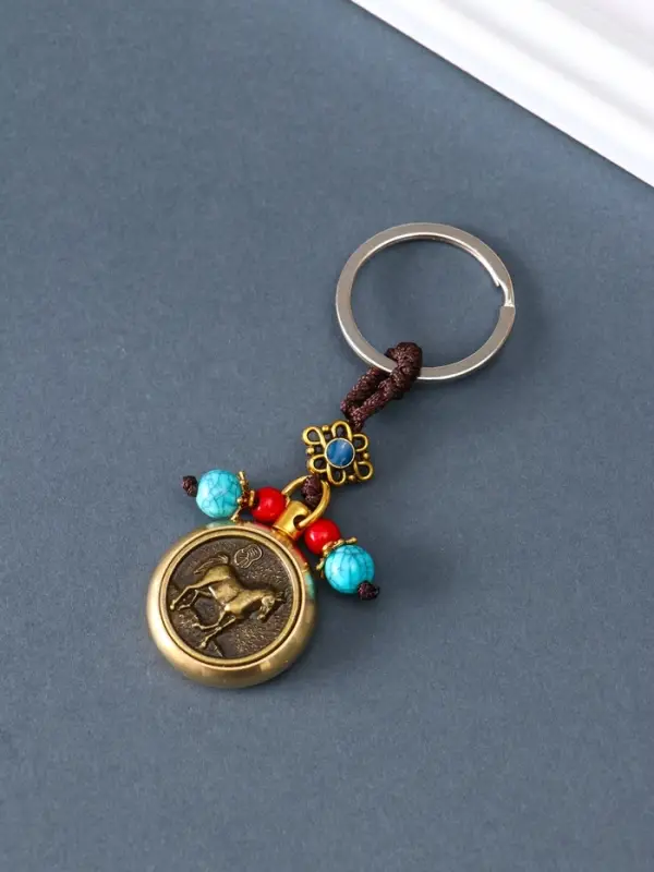 Брелок металл "Конь на прогулке" 7х3х0,5 см