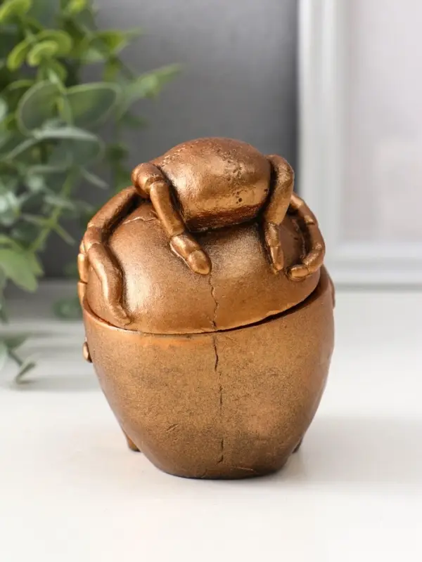 Шкатулка с крышкой «Череп», 10×8×10 см, бронза