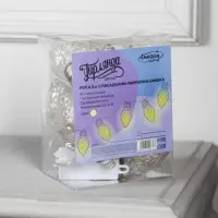 Гирлянда &laquo;Нить&raquo; 3 м с насадками &laquo;Лампочки шишки&raquo;, IP20, прозрачная нить, 80 LED, свечение тёплое белое, 8 режимов, 220 В