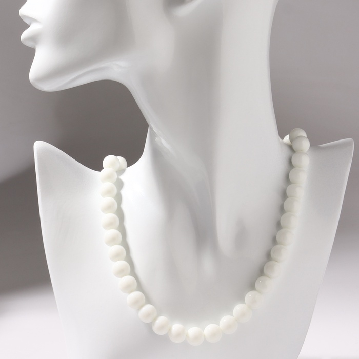 Бусы шар №10 «Агат белый», 45см