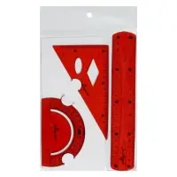 Набор геометрический Calligrata, силиконовый, гибкий, 3 предмета (линейка 20 см, угольник, транспортир), МИКС