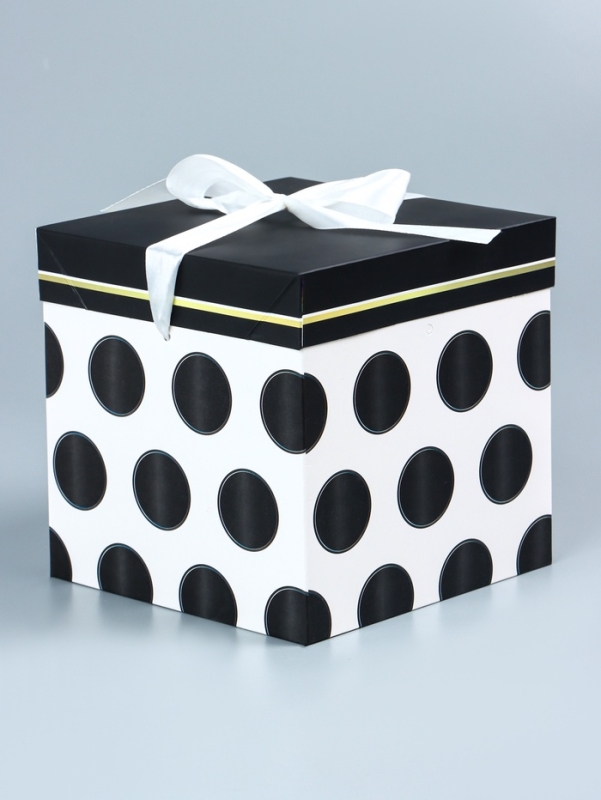 Коробка подарочная самосборная «Горошек» 15×15×15 см Коробка подарочная самосборная «Горошек» 15×15×15 см